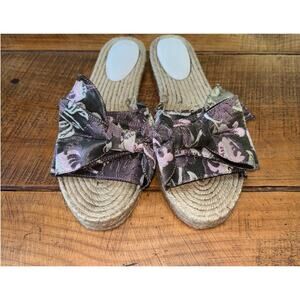 Womens Rebecca Minkoff‎ Giana Espadrille Bow Sandals Purple Slides Size 9M